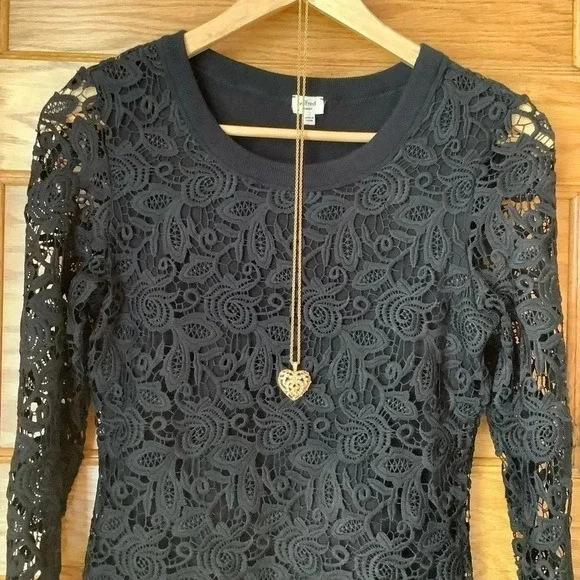 WILFRED Black Floral Lace Cocktail Dress Size XS - Picture 4 of 13